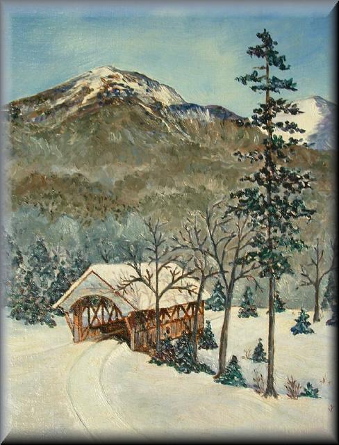 Covered Bridge in the Mountains