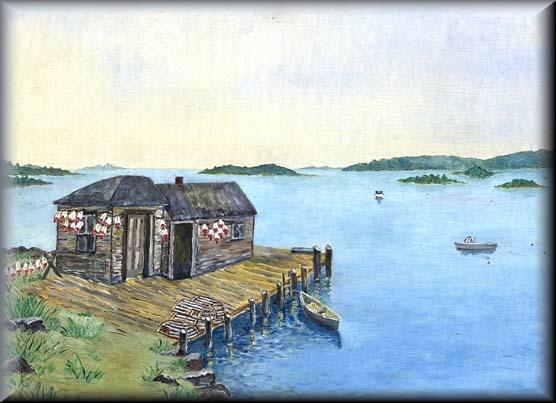 Maine Fishing Scene 1959