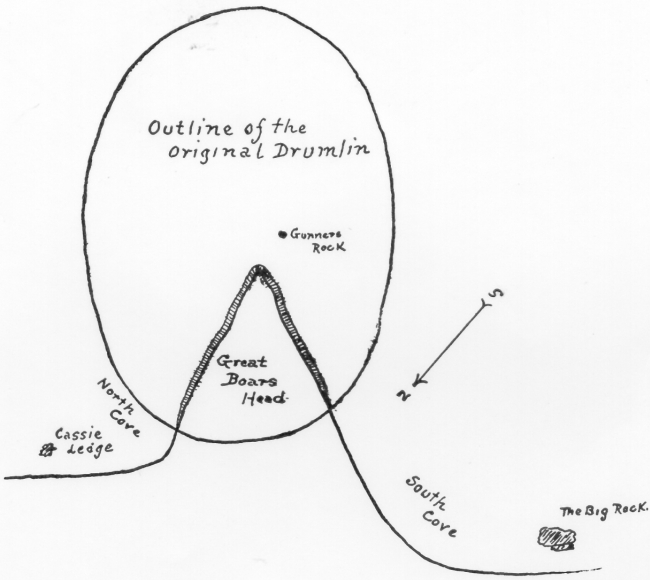Outline of the original drumlin