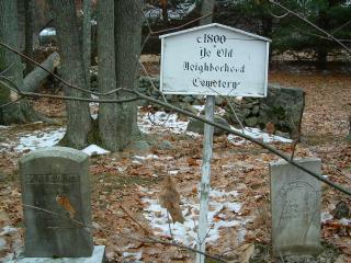 Click for larger image of Ye Old Neighborhood Cemetery sign