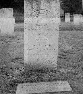 Lottie Akerman's gravesite before refurbishing