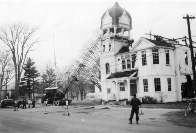 Town Hall coming down after fire
