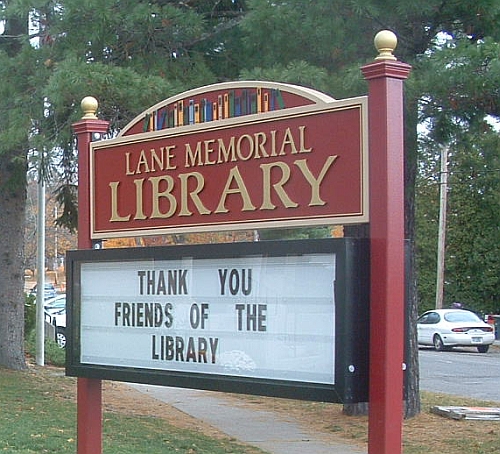 New library sign