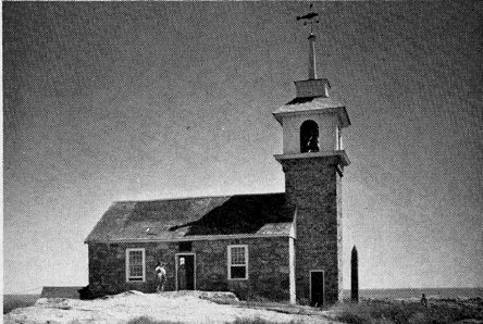 Stone chapel on Star Island, Isles, of Shoals, 1800.