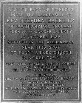 Memorial Stone to the founders of Hampton