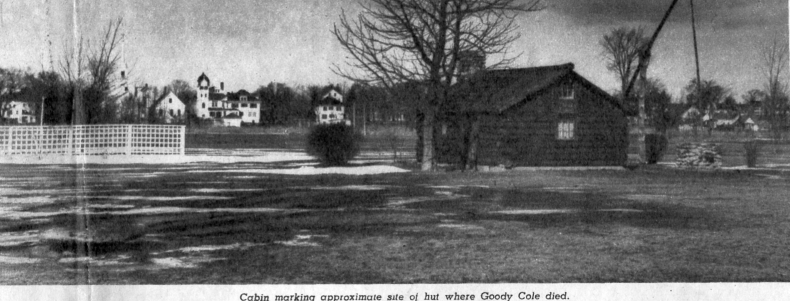Tuck field with log cabin 1938