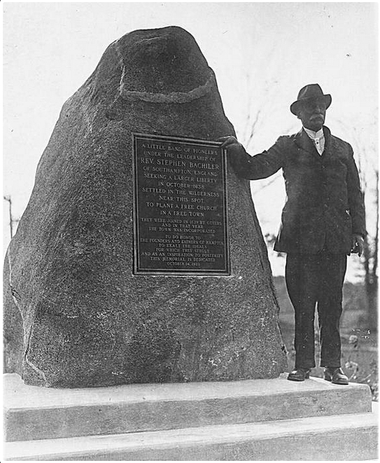 Ira Jones at the Founders' Monument in Memorial Park, October 1925