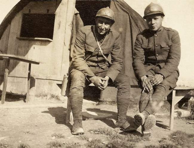 Rupert Lindsey and co-driver Mac, Champagne-Ardennes, October 1917